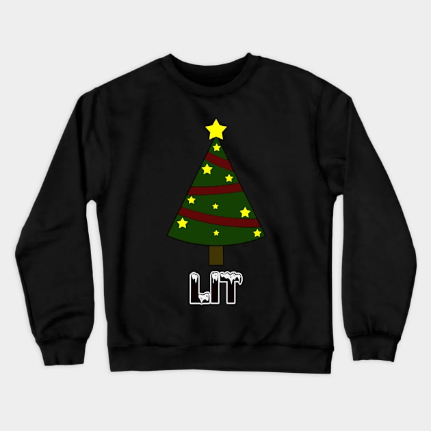 Lit Ugly Christmas Sweater Pun Tree Crewneck Sweatshirt by charlescheshire